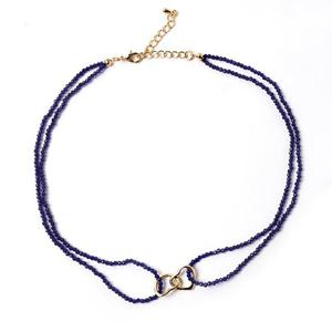 nsg5230 골드 더블하트 크리스탈 비즈초커 목걸이