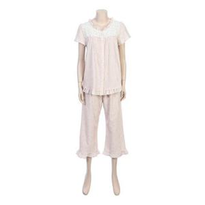 [바바라] 주름 잔꽃 여성 투피스 잠옷세트AWP4577S (인디안핑크)