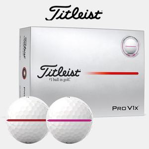 타이틀리스트 Pro V1x AIM 퍼포먼스 골프볼 4피스 12구 레드 핑크 2025