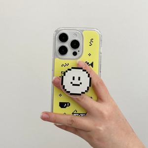 케꾸 케꾸 자체제작 귀여운 화이트 스마일 스마트 아크릴 그립 홀더 톡