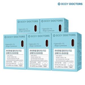 [1/26-2/10 혜택][바디닥터스] 하이퍼셀 알티지(rTG) 오메가3 프리미엄 X 5박스+쇼핑백