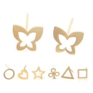 14K 골드 라인 도형 미니 금 귀걸이 9종 택1