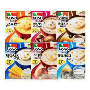 보노 스프 3P x 6종세트 (콘스프+버섯+체다치즈+크림+어니언+클램차우더)