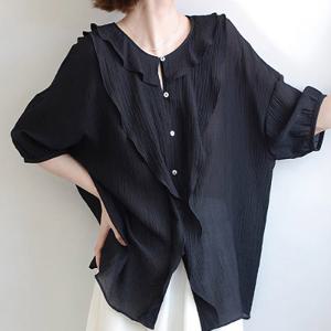 [몽벨리즈]린드레이프셔링블라우스 mde2302144