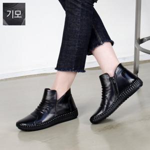 [아나이스] 소가죽 셔링 앵클부츠 3.5cm_F478