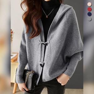 [유니제이] 커번트 와이드 후드 가디건