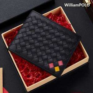WilliamPOLO(윌리엄폴로) 명품소가죽 남성지갑 반지갑 카드지갑 가죽지갑 직조 201496