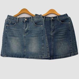 [아이우먼]빅사이즈청치마 U492L505 핫워싱캐주얼미니스커트 DO