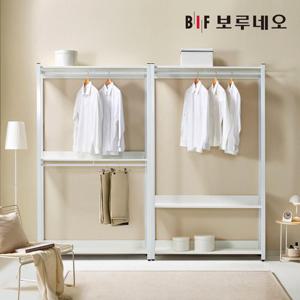 보루네오 아이든 시스템 행거 철제 드레스룸 2400 P 옷행거 세트