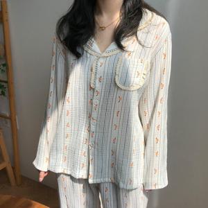 김양리빙 / 폭닥한 이중겹 요루면 잠옷 긴팔 아리코 파자마