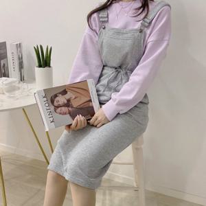 여성 홈웨어 면 멜빵치마 롱스커트