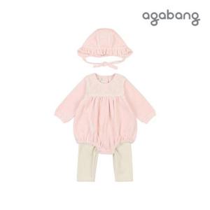 아가방 TC01 리나벨로아바디수트세트(모자)(PINK)_  01Q72795158