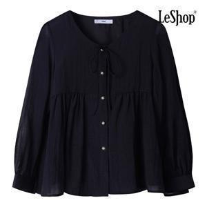 르샵 라운드 리본넥 셔링 블라우스 (BP2BL015A)