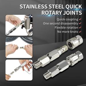 360도 1/4 인치 스테인레스 스틸 에어리스 고압 호스 스프레이 에어리스 호스 파이프 커넥터 용 빠른 삽입 조인트