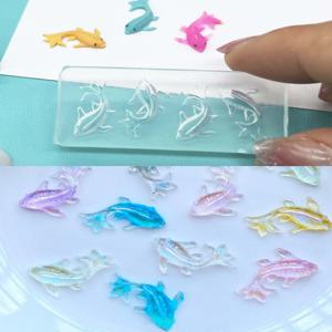 금붕어 잉어 물고기 네일 아트 디자인을위한 실리콘 몰드 실리콘 몰드 장식 3D 아크릴 DIY 도구 Uv 수지 몰드