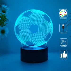 1 축구 3D 야간 조명, 아버지의 날, 가족을 위한 명절 선물 테이블 조명, 분위기 조명, 동반자 수면 조명.