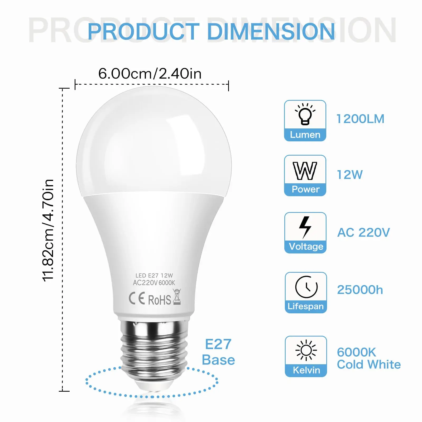 E27 LED 전구 12W 220V 마이크로파 레이더 모션 센서 램프 내장된 빛 감지 자동 켜짐 가정 거실 계단 복도용