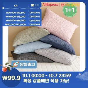 thezari 더자리 1+1 부드러운 사계절 항균 솔리드 누빔 베개커버40x60/ 50x70cm