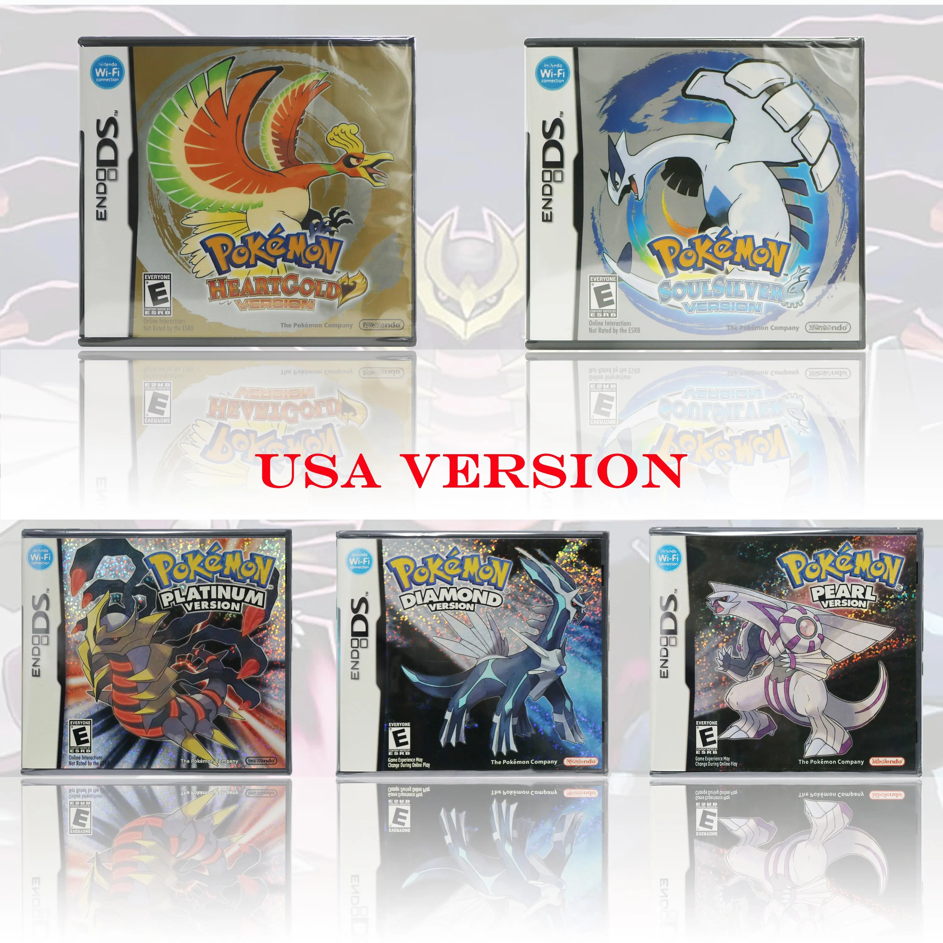 미국 버전 Pokémon Platinum HeartGold SoulSilver 다이아몬드 펄 버전 DS 콘솔용 상자 및 설명서가 포함된 새 밀봉 패키지