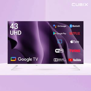 큐빅스 109cm 43인치 4K UHD 스마트TV 화이트에디션 구글 안드로이드