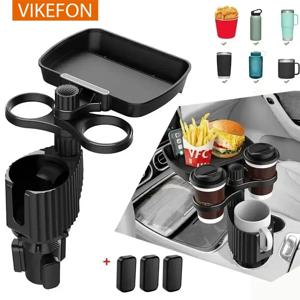 VIKEFON 360 ° 회전 자동차 컵 거치대 확장기 트레이, 분리형 자동차 음료 보관 랙 컵 거치대 음식 트레이, 식사 트레이 테이블