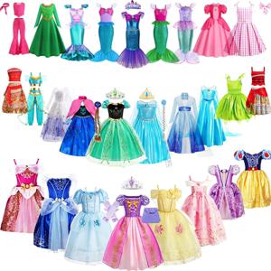 공주 의상 소녀 생일 소녀 인어 드레스 엘사 의상 어린이 신데렐라 코스프레 Rapunzel Disfraz 4 5 6 7 8 9 10 년