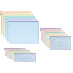 5pcs 메쉬 지퍼 주머니 문서 가방 방수 우편 파일 폴더 A4 A5 A46 케이스 보관 가방 학교 사무용품 편지지