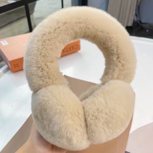겨울 따뜻한 렉스 토끼 모피 귀 머 거리 귀 귀고리 봉 제 귀 머 거리 여자 숙 녀 여자 Hairbands 라인 석 귀 Muffs 귀 따뜻하게