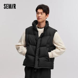 세미르 다운 베스트 남성 2025 겨울 신상 루즈핏 방수 커플룩 솔리드 범용 아우터