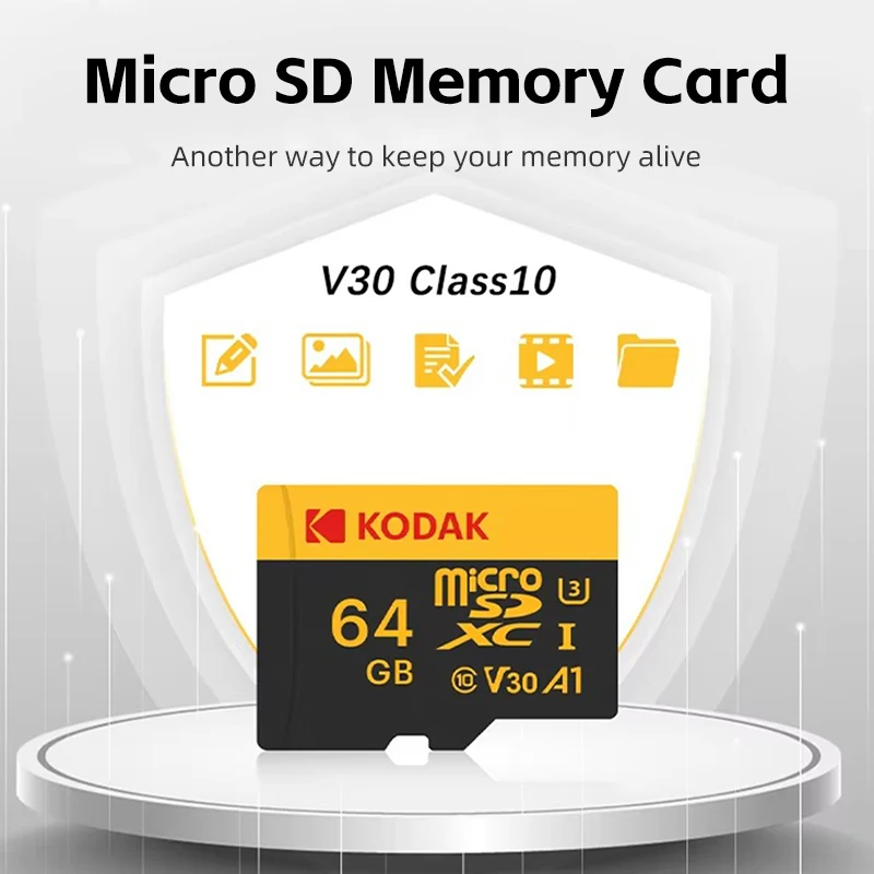 코닥 마이크로SD 카드 32GB 64GB 128GB 256GB 메모리 메모리 카드 C10 TF 마이크로 SD SDXC U3 V30 4K 휴대폰 드론 카메라용