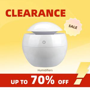 클리어런스_미니 가습기 USB 아로마테라피 기계 차량용 공기 청정기 실내 얼굴 수분 공급 야간 컬러풀 분위기 조명