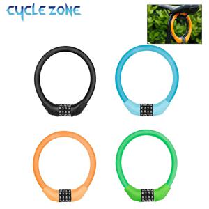 4 디지털 코드 도난 방지 자전거 케이블 잠금 장치 스테인레스 스틸 보안 잠금 장치 휴대용 조합 코드 자물쇠