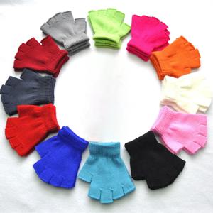 니트 스트레치 반 손가락 핑거리스 장갑 남성과 여성 1 쌍 겨울 야외 스포츠 사이클링 손목 따뜻한 작업 장갑 남여