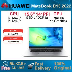 2022 HUAWEI MateBook D15 넷북 15.6 인치 i5-1240P/i7-1260P 16GB 512GB 노트북 Iris Xe 그래픽 Wifi 6 SSD LPDDR4X