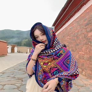 여름 해변 여성용 스카프 패셔너블 다용도 자외선 차단 민족 스타일 비치 커버업 숄 폴리에스터 섬유 직사각형 형태