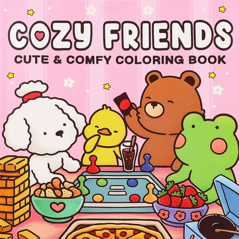 COZY FRIENDS: 휴식을 위한 귀엽고 아늑한 일상 활동이 담긴 성인용 컬러링북(아늑한 공간 색칠하기)