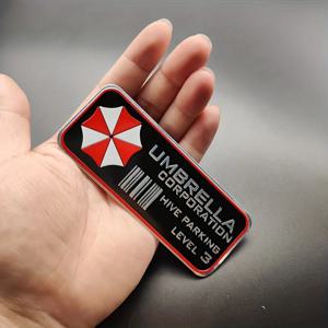 알루미늄 합금 자동차 스티커 우산 주차 레벨 3 오토바이 자동차 장식 메탈 스티커 자동차 오토바이 데칼