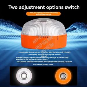 5Pcs V16 비상 LED 플래시 조명 자석 베이스 교통 안전 빛-VVNB와 흰색 및 노란색 경고 램프