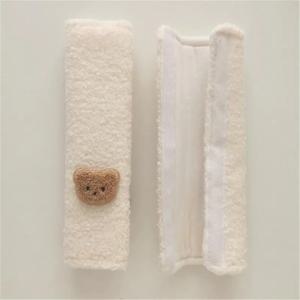 F19F 어린이 자동차 벨트 커버 베어 토끼 패턴 착용 방지 아기 자동차 벨트 어깨 패드
