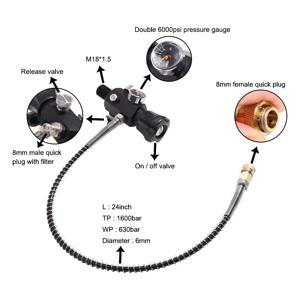 ACECARE 4500Psi 300Bar HPA 압축 공기 탱크 충전 밸브 고압 호스 스레드 M18*1.5가 있는 스쿠버 충전 스테이션