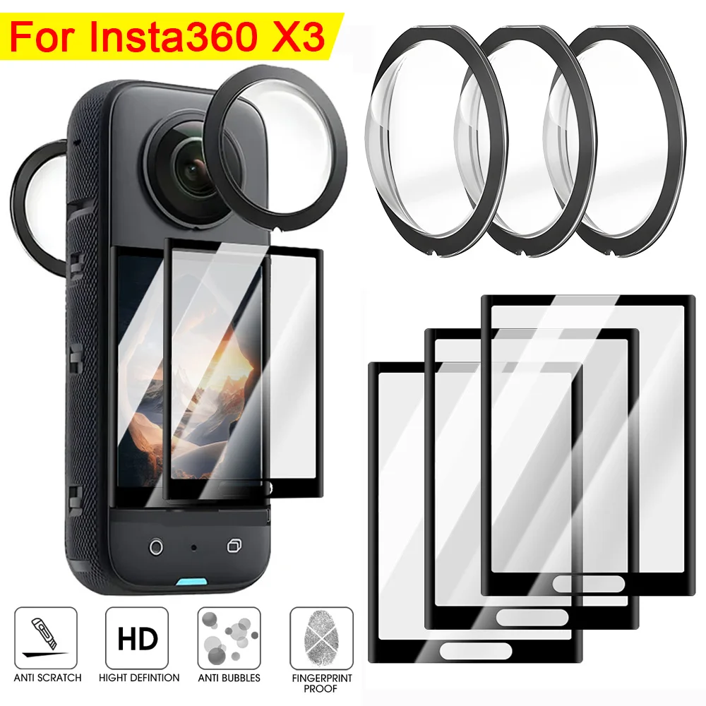 Insta360 X3 강화 유리 스크린 프로텍터 Insta 360 X3 카메라 풀 커버리지 보호 필름 용 HD 투명 렌즈 필름