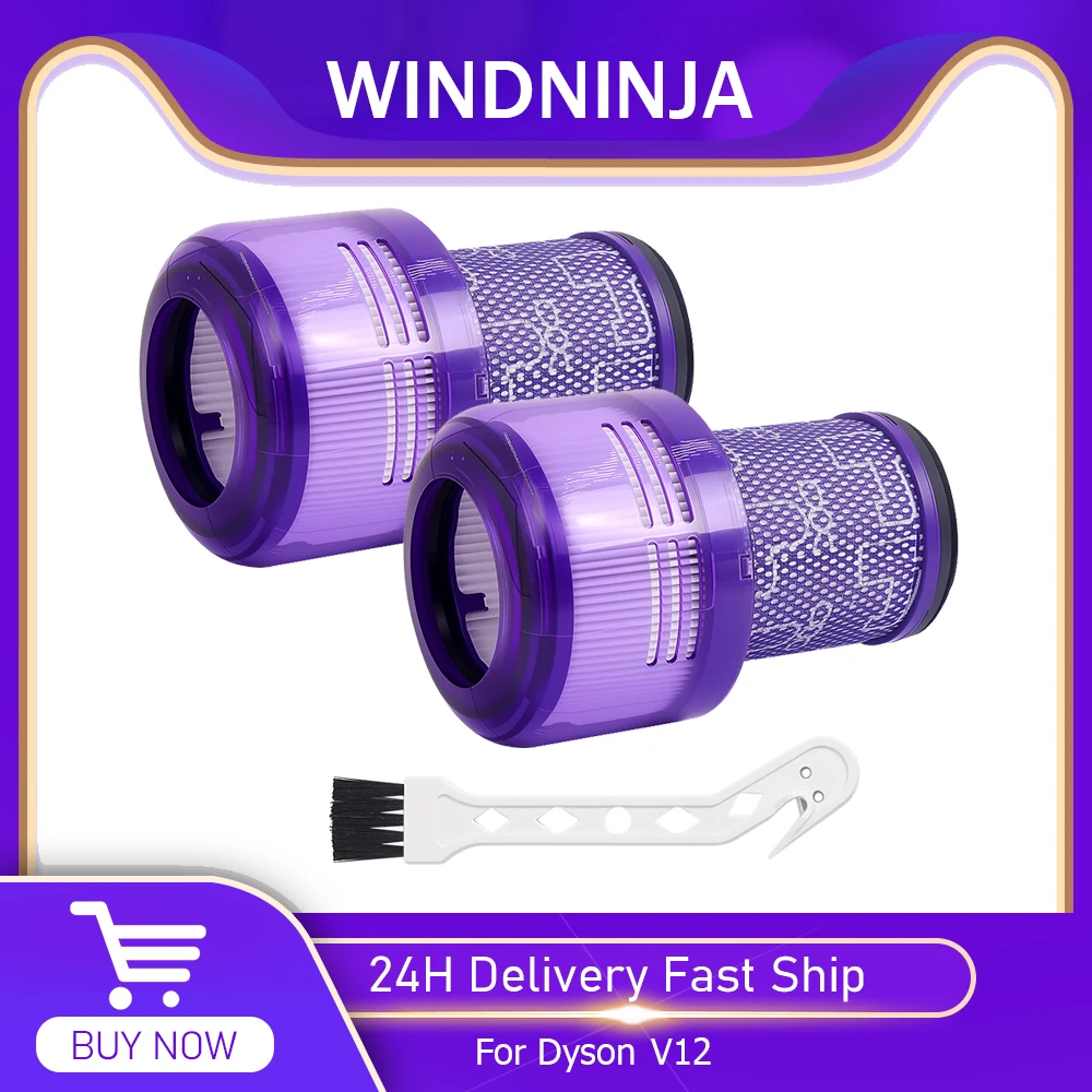 다이슨 V12 용 HEPA 필터 슬림 무선 진공 청소기 교체 필터 액세서리 세척 가능 먼지 예비 부품 감지