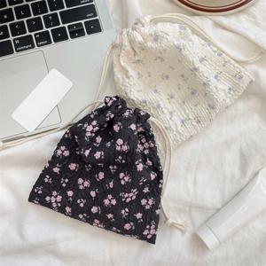 귀여운 곰 만화 드로스트링 가방, 여성용 드로스트링 포장 포켓 화장품 가방, 메이크업 가방, 대용량 동전 지갑 동전 파우치