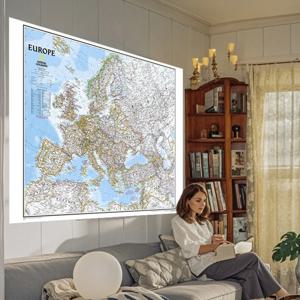 영어 유럽지도 학교 용품 빈티지 장식 여행지도 Unframed Foldable 벽 포스터 홈 장식