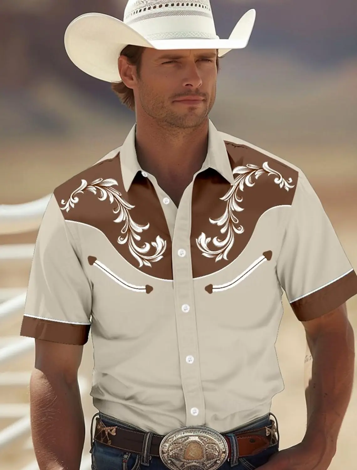 남성용 플로럴 웨스턴 스타일 부족 하와이안 셔츠, 3D 프린트, 여름 루즈 비치 오버사이즈 반팔 탑, 남아용 셔츠