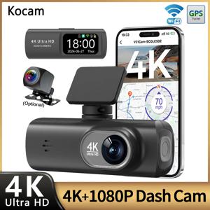 UHD 4K 와이파이 듀얼 렌즈 블랙박스 차량용 DVR (옵션 1080P 후방 카메라, GPS, 24시간 주차 감시 기능 탑재)