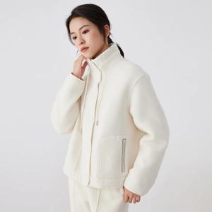K2695L 고품질 명품 여성 의류 100% 메리노 울 충전재 90% 화이트 구스 다운 코트 터틀넥 재킷