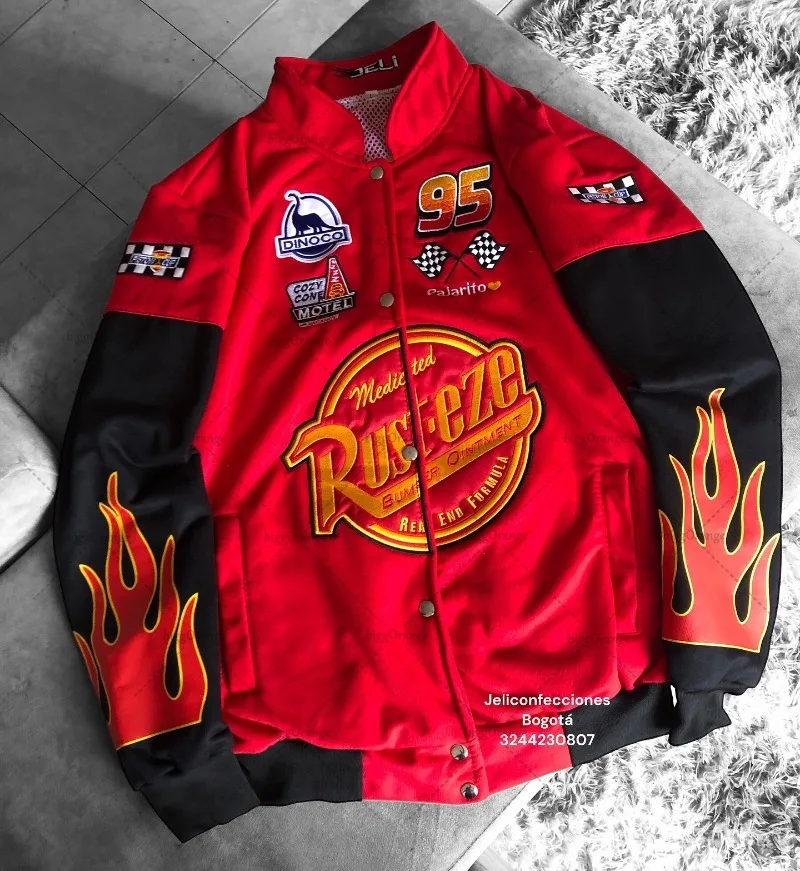 미국 신상 패션 레터 자수 오버사이즈 레드 스플라이스 ​ ​ 자켓 남성 하라주쿠 Y2K 캐주얼 루즈 버튼 야구 유니폼