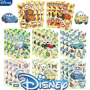 8/16/32pcs 디즈니 자동차 Make-a-Face 퍼즐 스티커 DIY 전화 노트북 수하물 스케이트 보드 낙서 데칼 재미 아이 선물