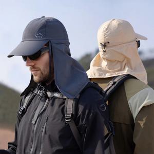 남성 여성을위한 빠른 건조 태양 모자 분리형 목도리 목 보호 성인 야구 모자 청소년을위한 야외 봄 여름 모자